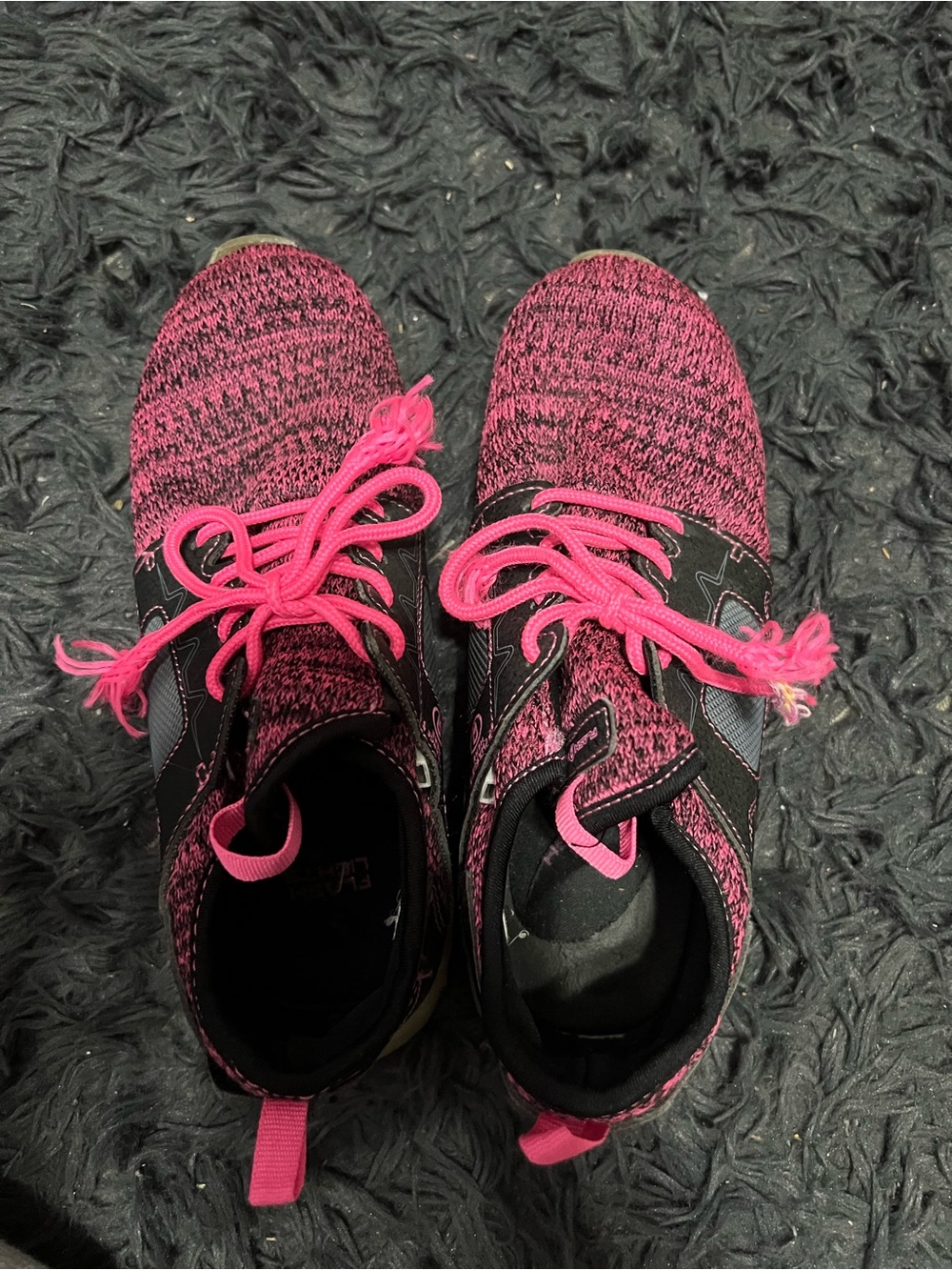 Flash Light pink and black knit light-up sneakers